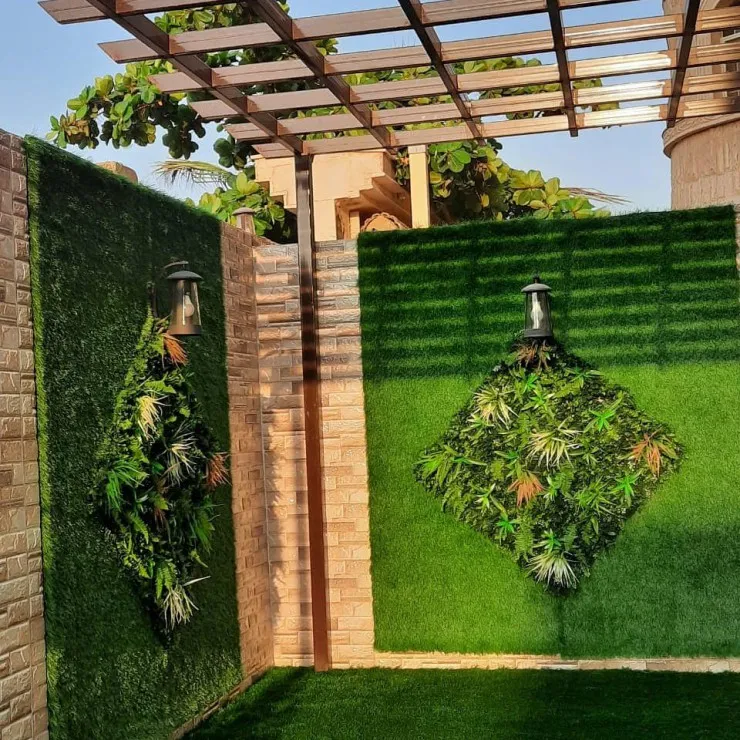 تركيب مظلات استرحات مع العشب الصناعي حي الملقا 