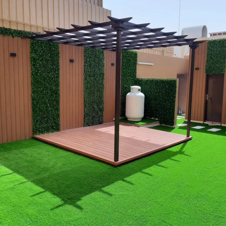 تركيب مظلات استرحات مع العشب الصناعي حي الملقا 