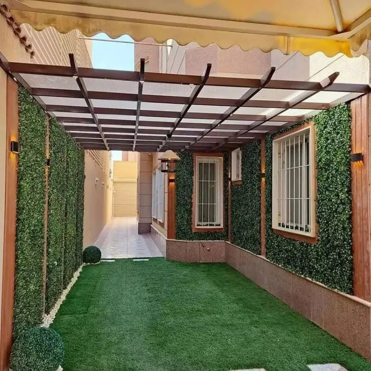 تركيب مظلات استرحات مع العشب الصناعي حي الملقا 