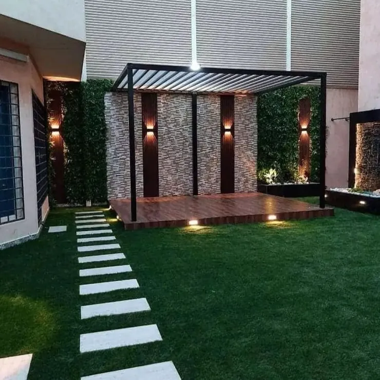 تركيب مظلات استرحات مع العشب الصناعي حي الملقا 